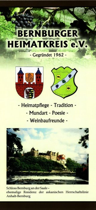 Infoblatt 'Bernburger Heimatkreis e.V.' Seite 1 Titelblatt
